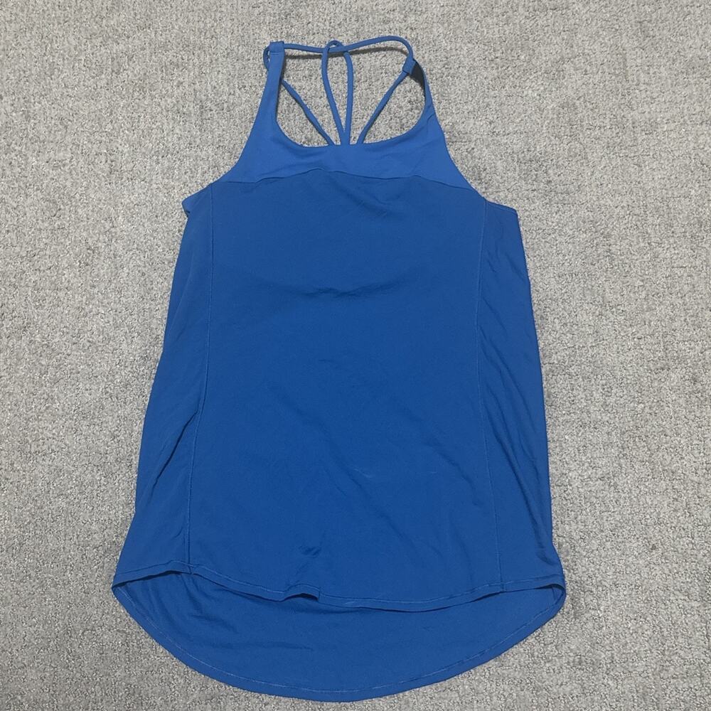 Lululemon Women’s Trinity Tank bright blue shade Built In Bra Size 8